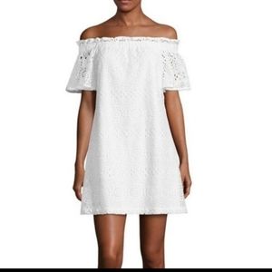 A.N.A. white off-shoulder eyelet dress